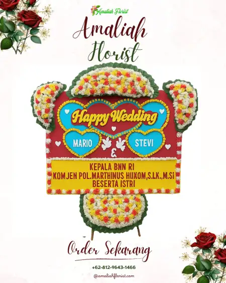 Papan Bunga Pernikahan Sekip